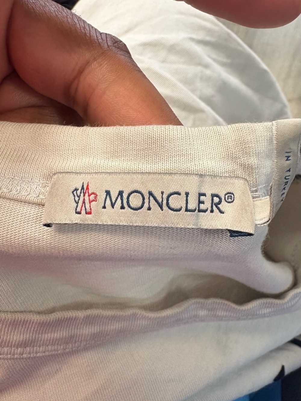 Moncler White Short Sleeve Logo Tee - Picture 3 of 10